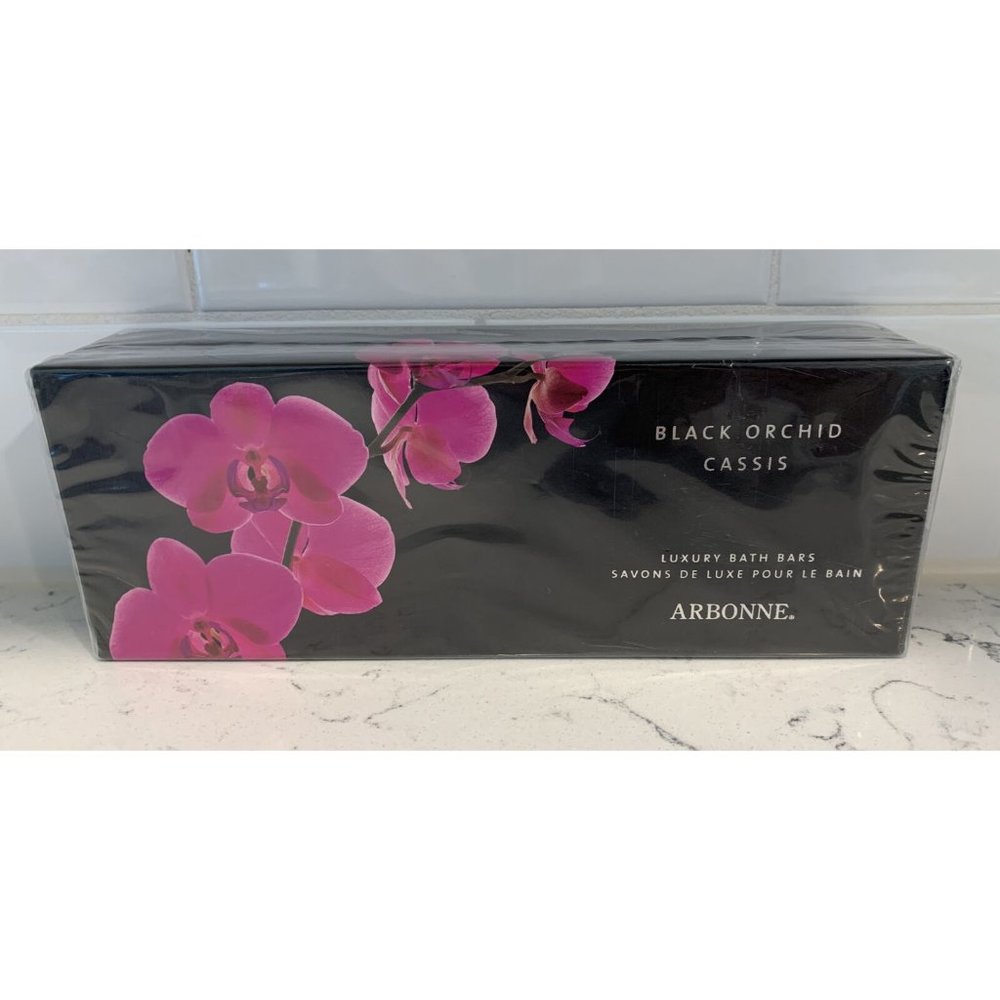 New Sealed Arbonne Black Orchid Cassis Luxury Bath Bars! 2 Bars  Discontinued
